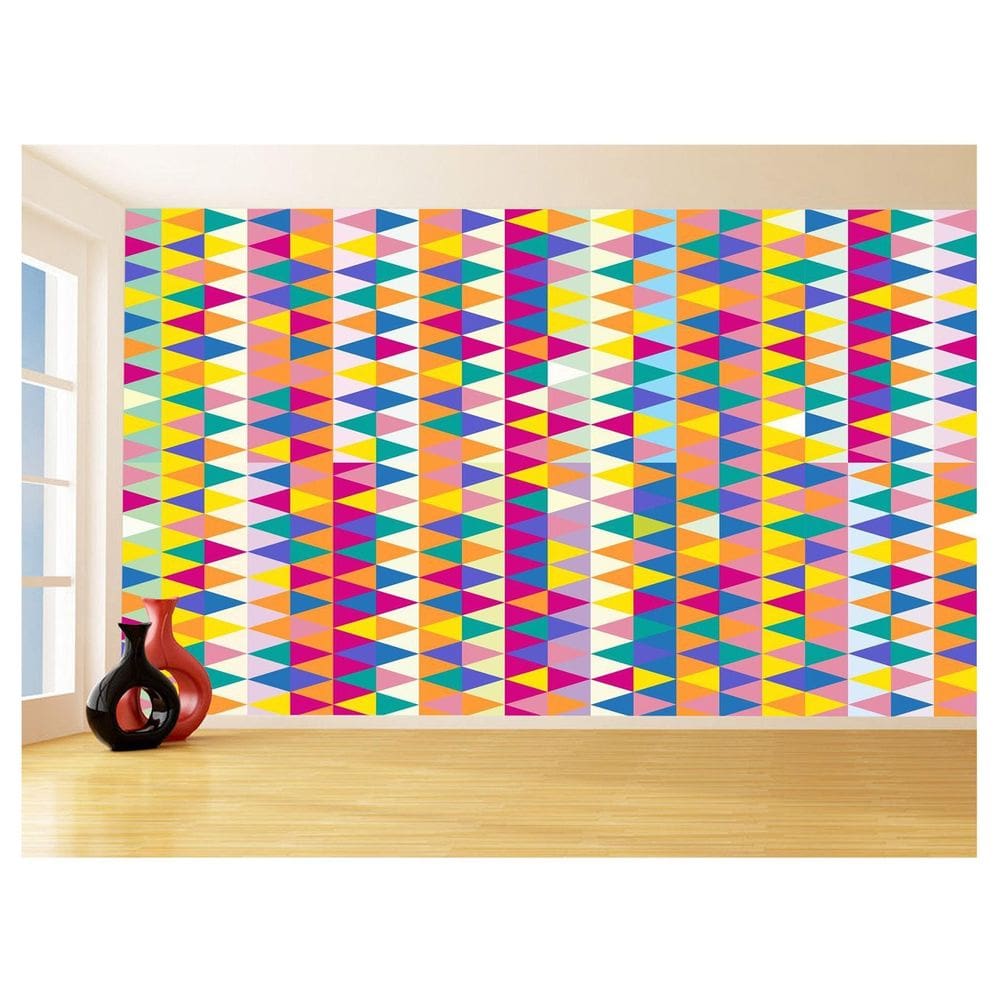 Papel De Parede Geométrico Triângulos Abstrato 3,5M Gmt88