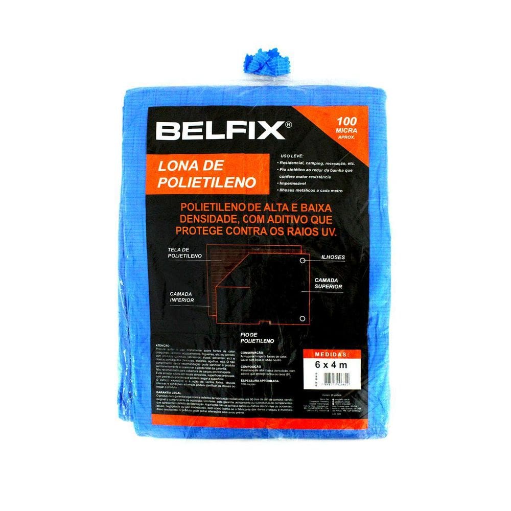 Lona Multiuso De Polietileno 6 X 4 M - Azul