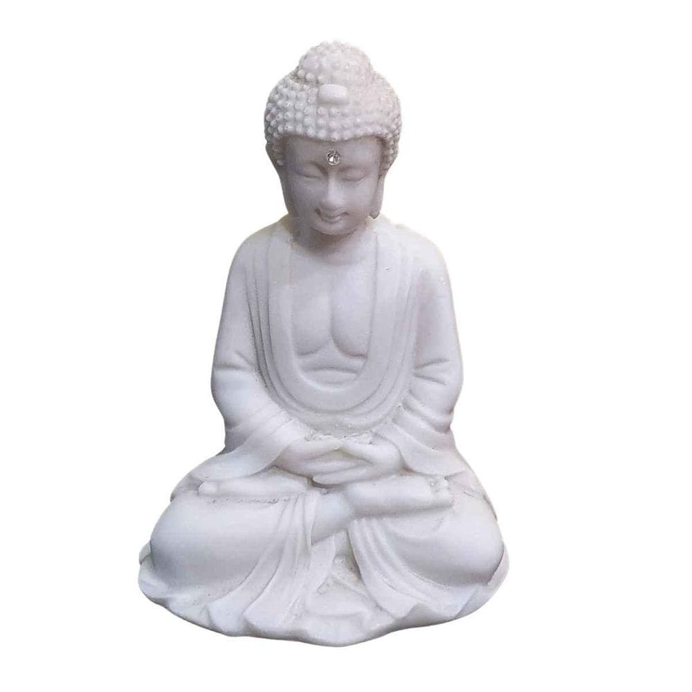 Estátua De Buda Mudra Meditação Pó De Mármore 11,5Cm