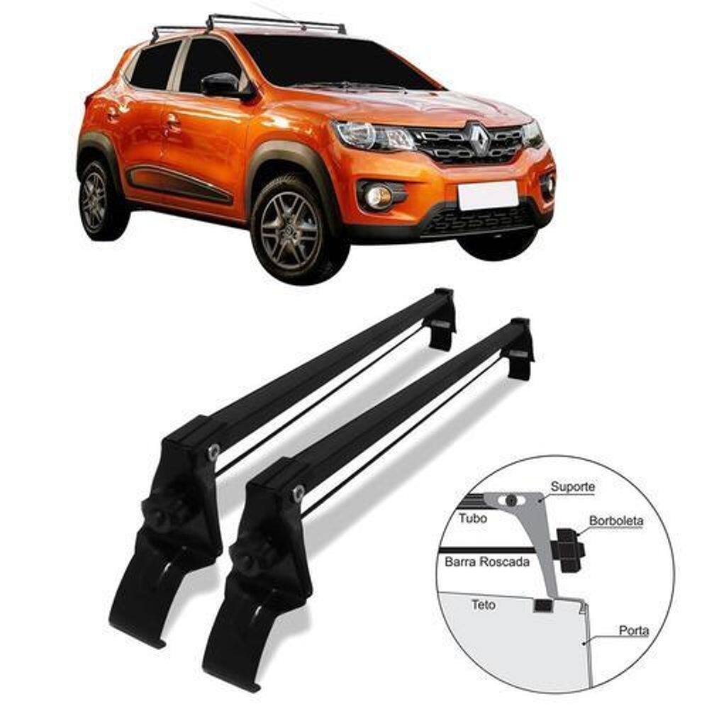 Rack de Teto Vhip para Veículo até 45kg - Preto em Aço