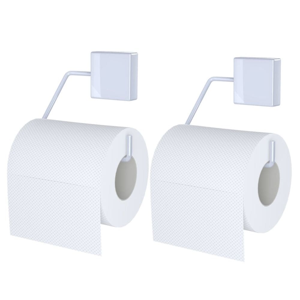Kit 2 Suportes para Papel Higiênico Aço Exclusive Branco - DiCarlo