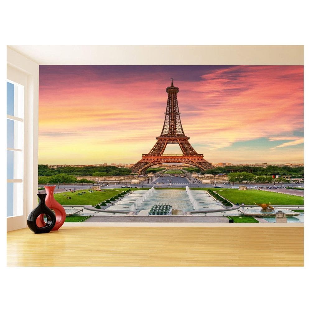 Papel De Parede Paris Torre Eiffel Sol Nuvens 3,5M Ncd303