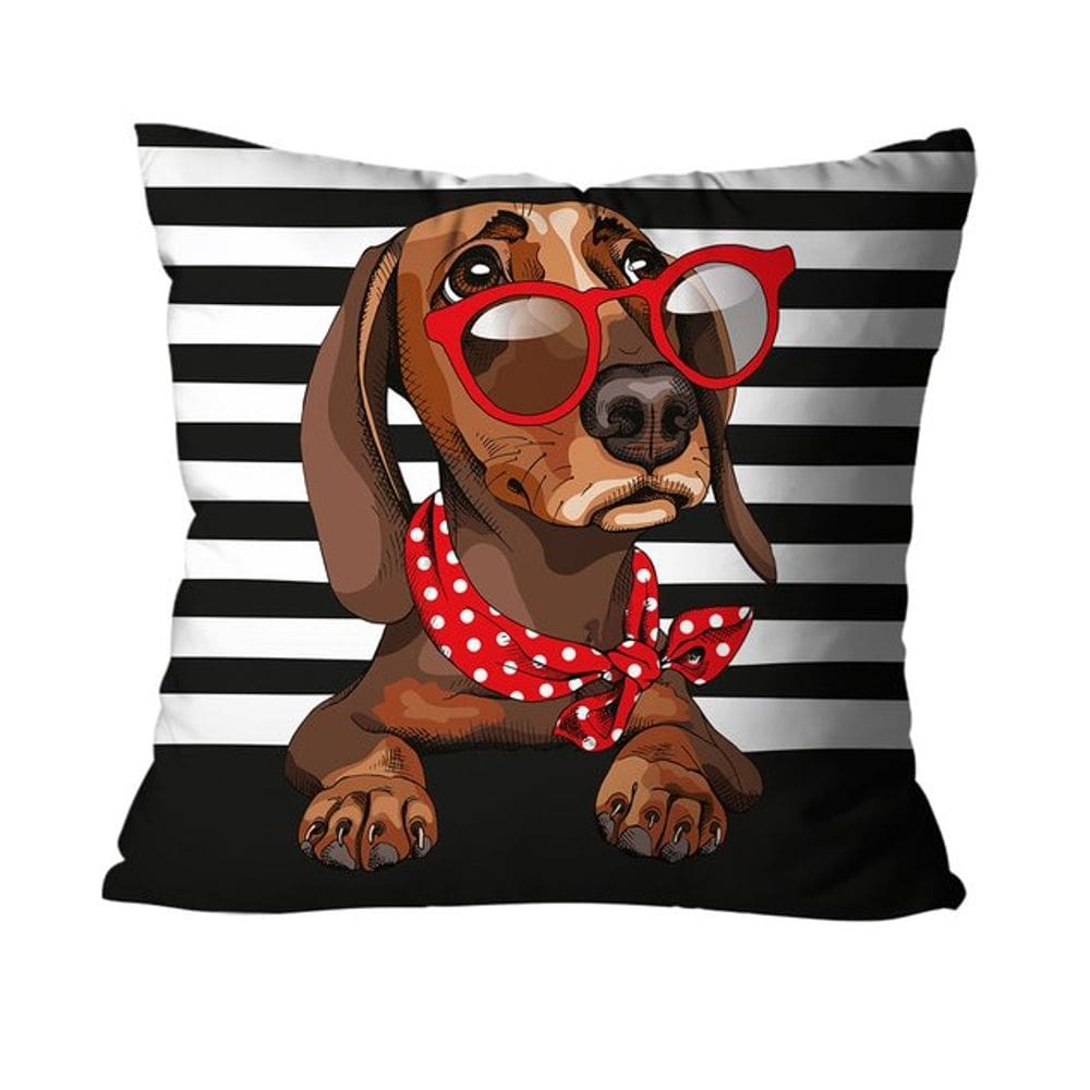 Capa para Almofada Mdecore Dachshund Preto e Cinza