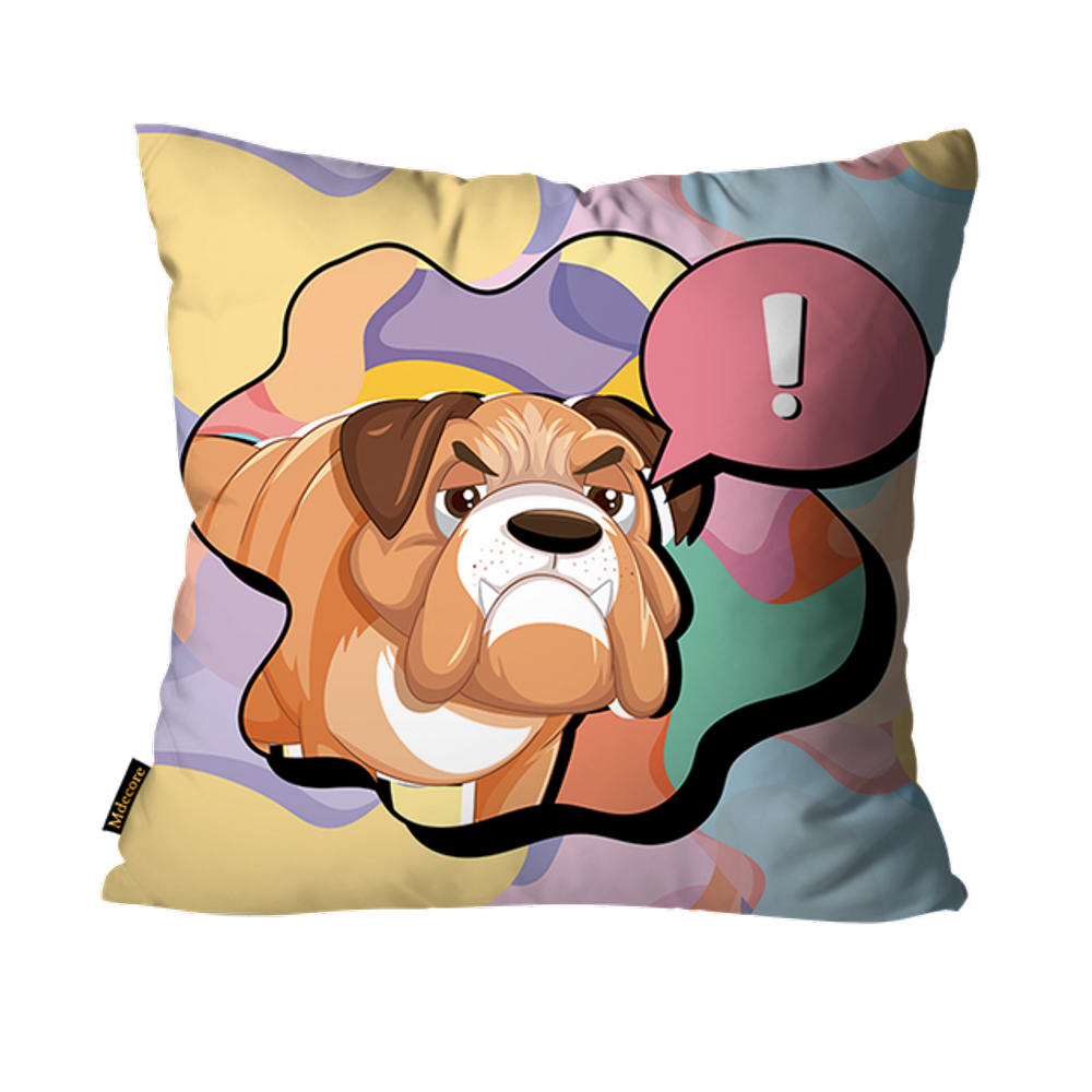 Capa para Almofada Mdecore Bulldog Inglês Colorido