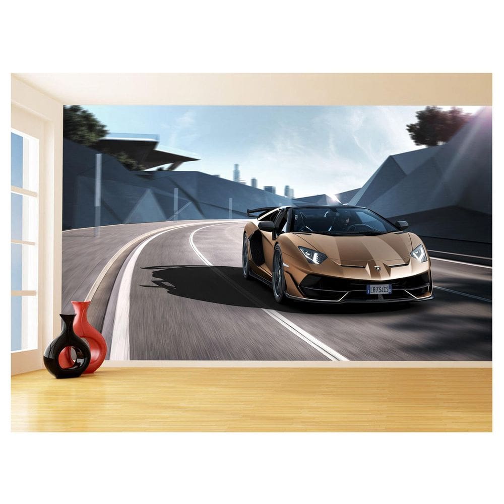 Papel De Parede 3D Carro Lamborghini Aventador 3,5M Car191