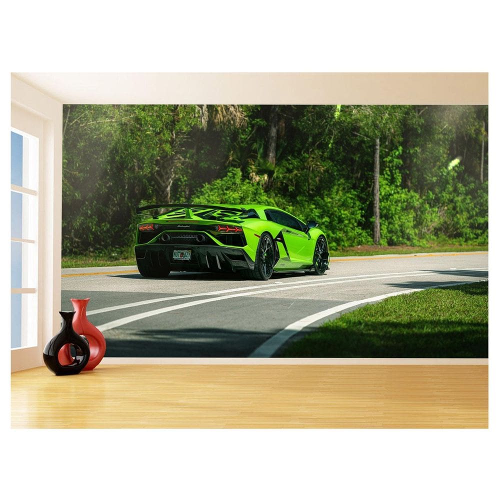 Papel De Parede 3D Carro Lamborghini Aventador 3,5M Car187