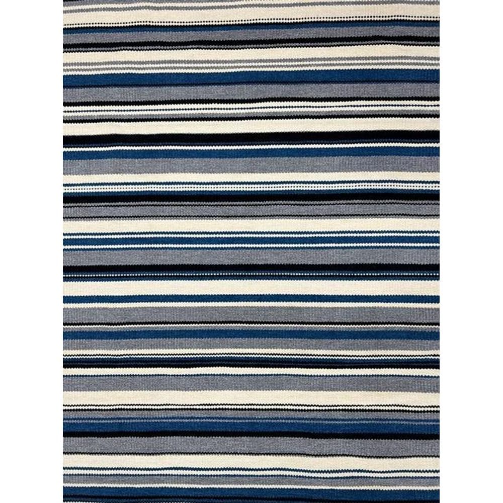 Tapete Tear 200X250 Chenile Listrado Azul Cru