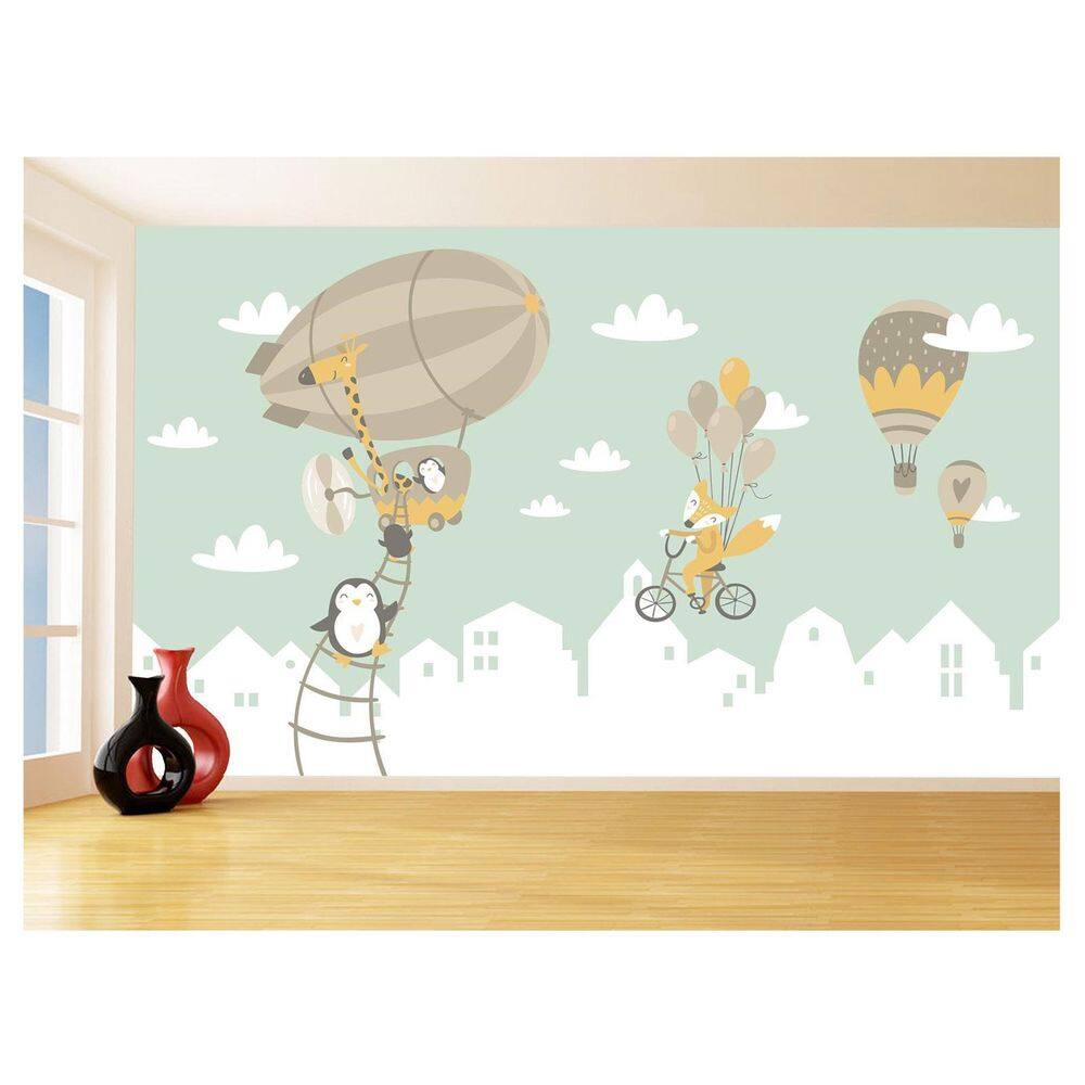 Papel De Parede 3D Infantil Bebê Balão Balões 3,5M Azs327