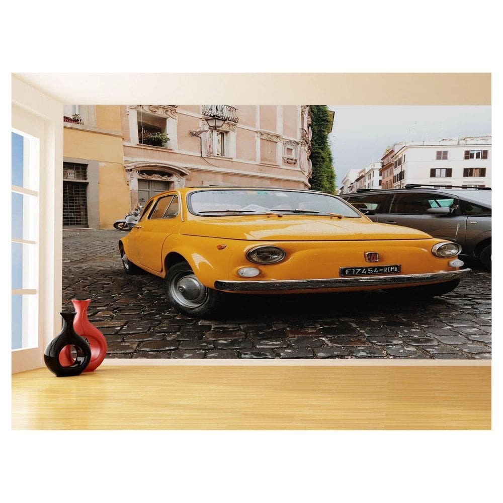 Papel De Parede 3D Carro Antigo Hot Rod Custom 3,5M Cxr120