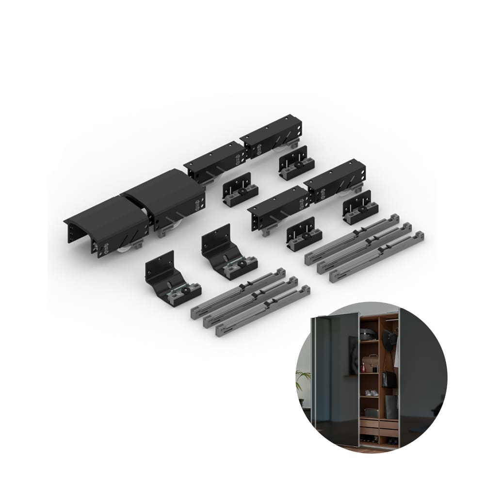 Sistema Para Porta de Correr Dominus (50 A 80kg) Para 3 Portas Rometal
