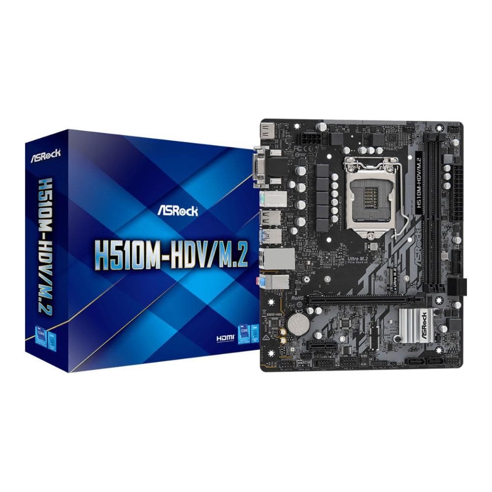 ASRock H510-HDV M.2 - (LGA1200 - DDR4 3200 OC) - Chipset Intel H510 - USB 3.2 - Slot M.2 - Micro ATX
