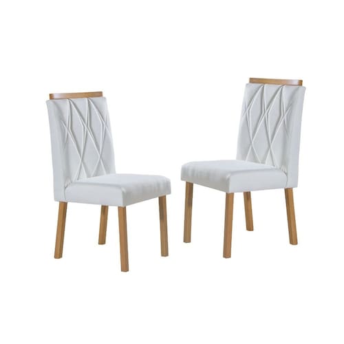 imagem-Cadeiras para Mesa de Jantar Estofada - Bella - Art Salas - Off White 