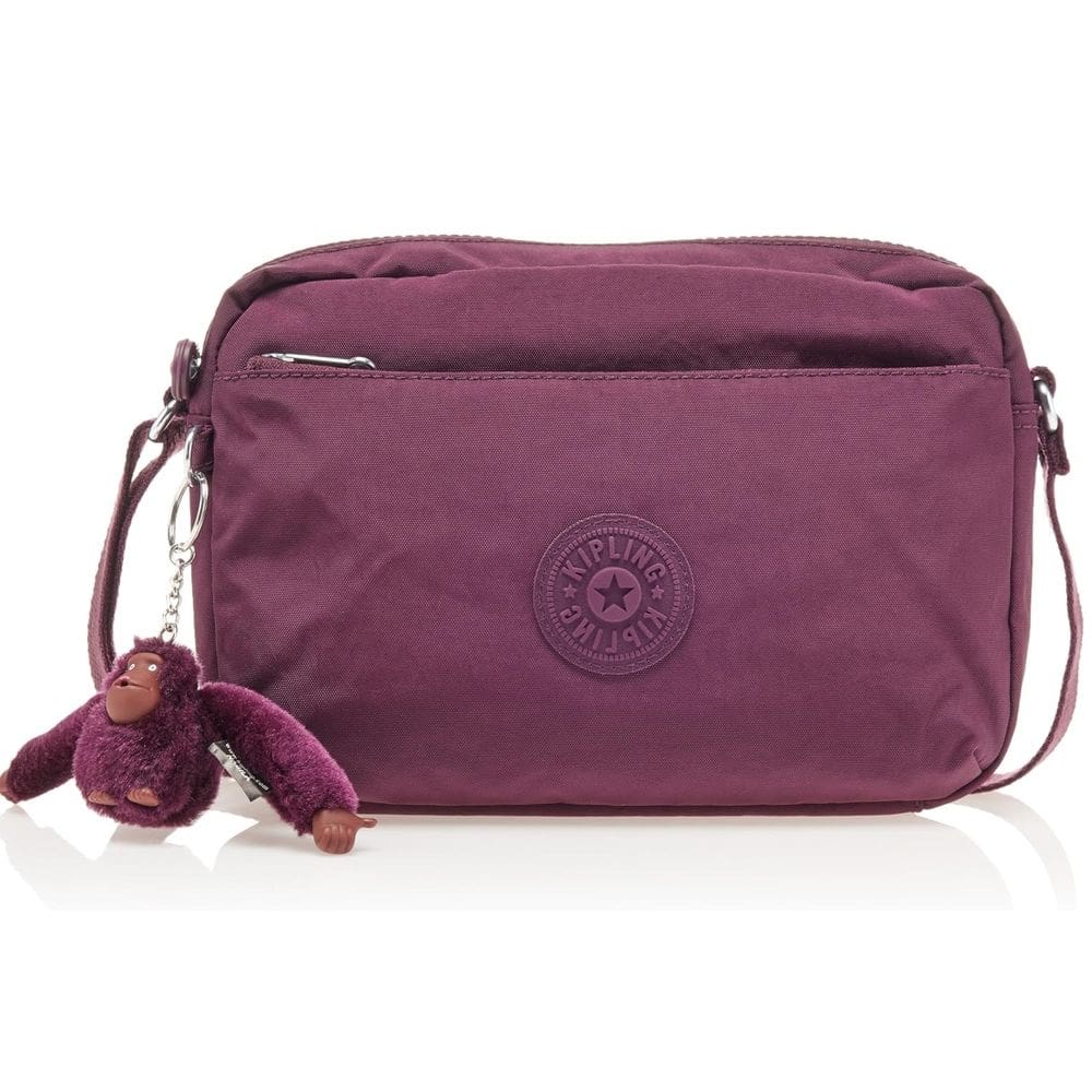 Kipling Bolsa de Ombro Damian Up B Dark Plum com macaquinho