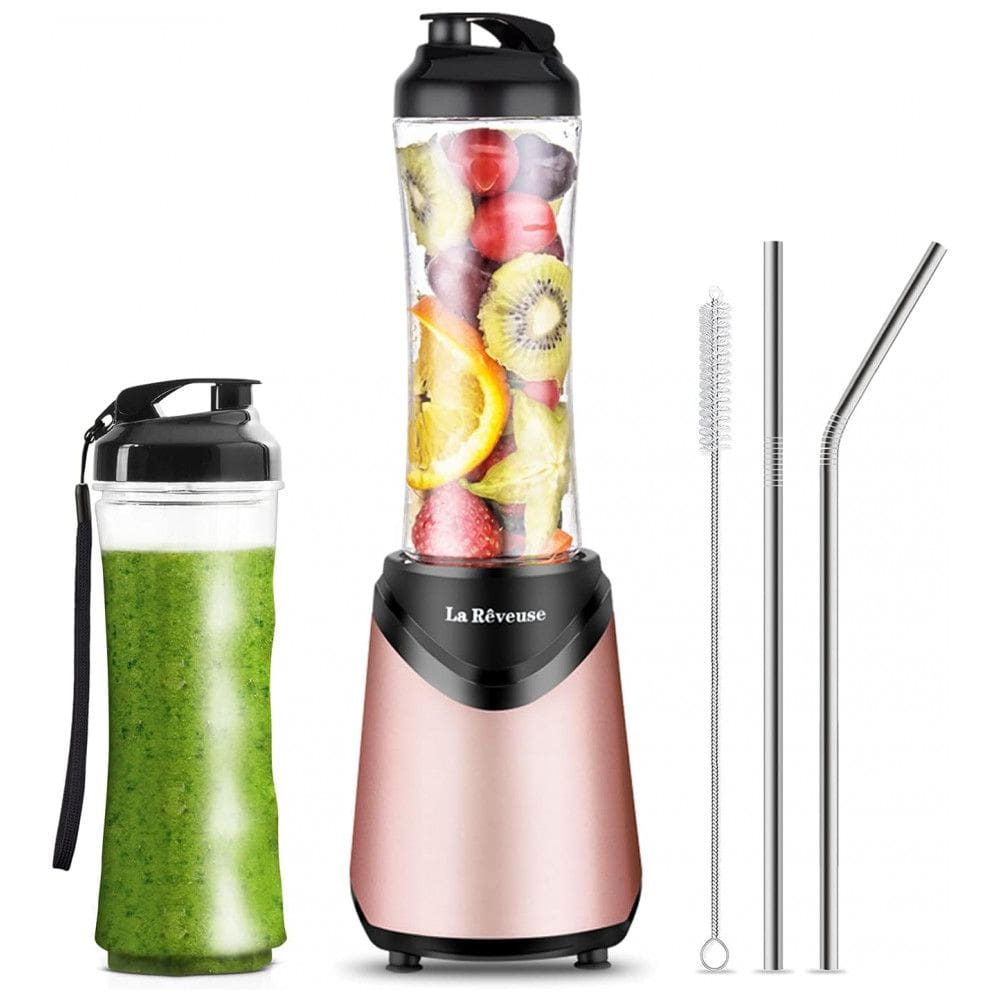 Liquidificador Portátil 550mL com 2 Garrafas Esportivas, 300W, La Reveuse, Rosa