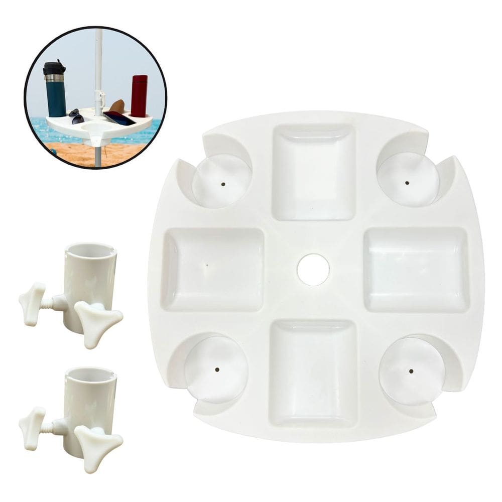 Mesa Bandeja 43 cm para Ombrelone Guarda Sol Plastica Comporta 4 Copos 4 Objetos Importway Iwmpo-43