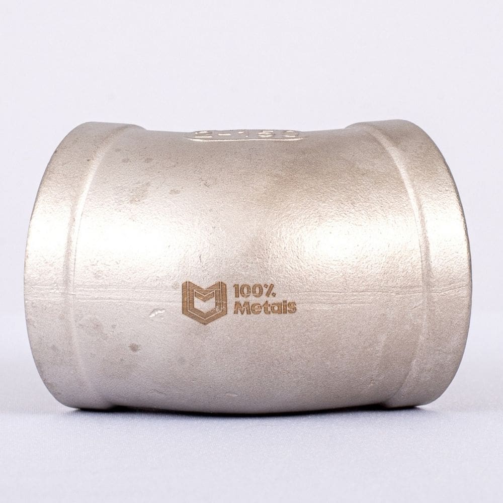 COTOVELO 45º INOX 304 150LBS ROSCA (BSP) IMP. - 2 (60.30mm)