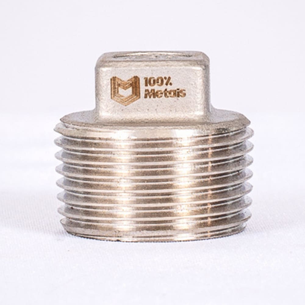 BUJÃO QUADRADO INOX 304 150LBS ROSCA (BSP) IMP. - 1/4 (13.70mm)