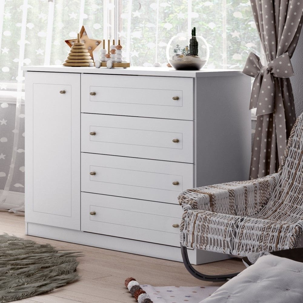 Cômoda Americana 1 Porta 4 Gavetas Henn