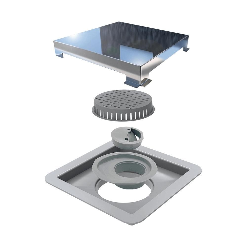 Ralo Linear Inox 15 cm x 15 cm Square Inox Polido