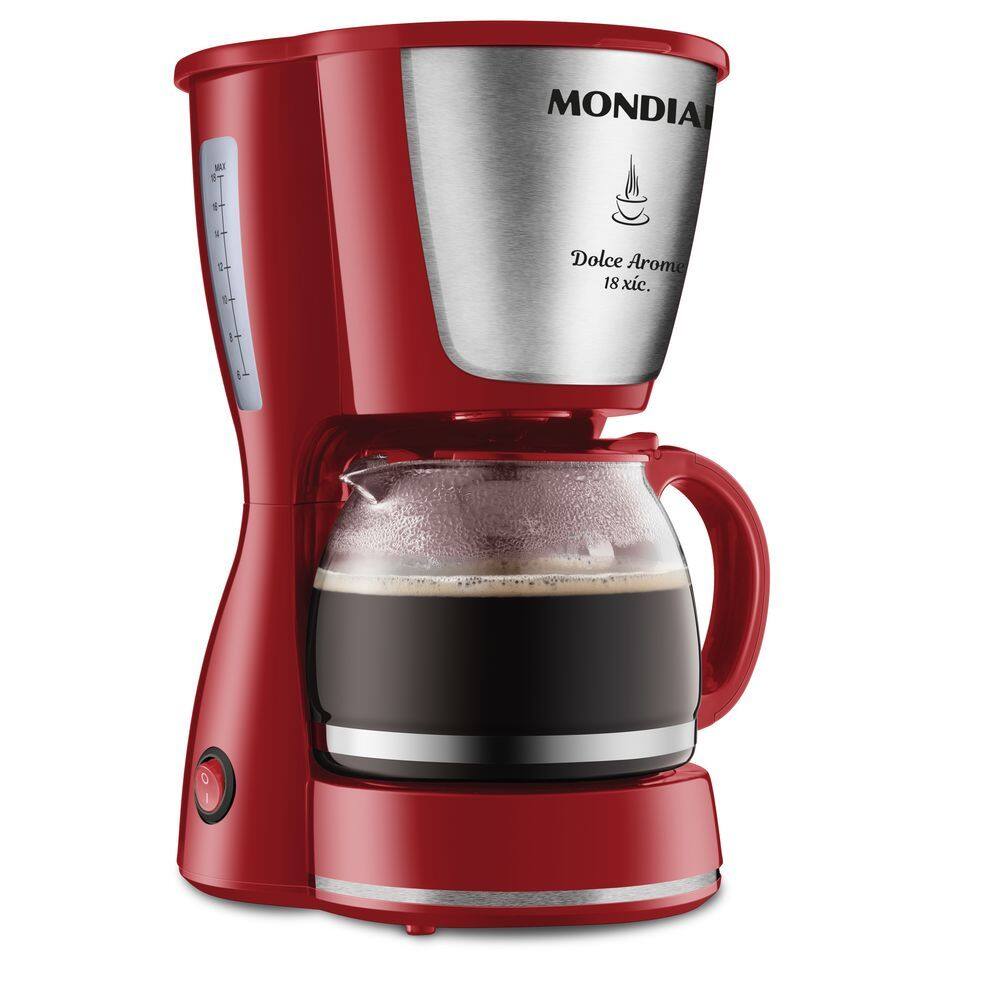 Cafeteira Elétrica Mondial Dolce Arome C-35-18x 550w Vermelho com Inox
