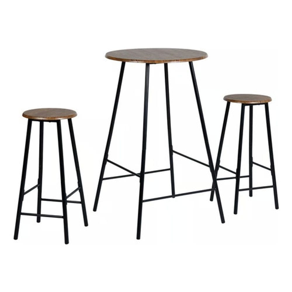 Conjunto 3 Peças Classic Bar Madeira E Metal Varanda Jardim