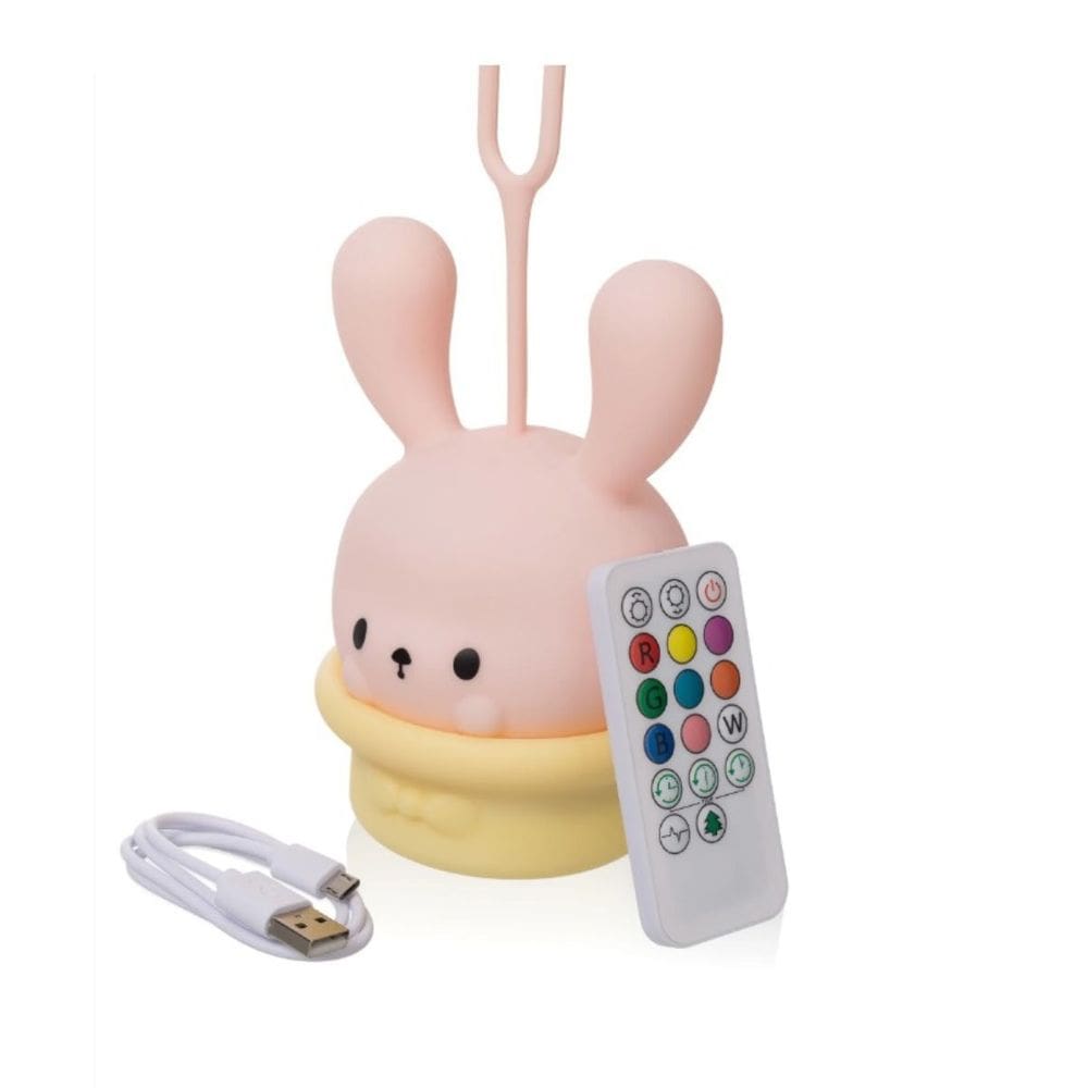 Luminária Abajur Portátil Infantil Coelho com Controle Remoto Pet Light