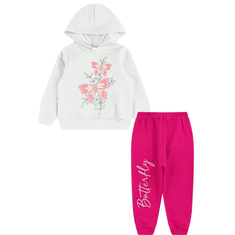 Conjunto Moletom Feminino infantil felpudo jaqueta com capuz e calça
