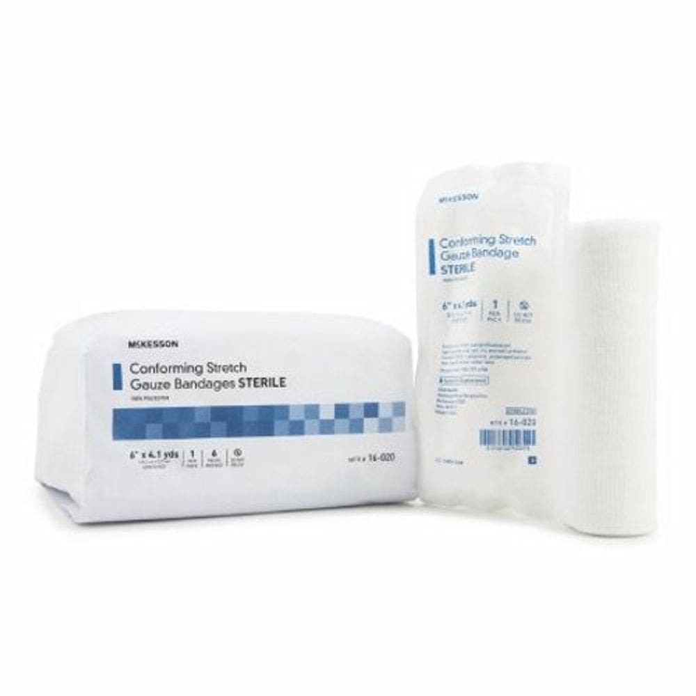 Atadura em conformidade McKesson Poliéster 15,2 cm X 4-1/10 jardas em forma de rolo estéril 6 sacos da McKesson (pacote com 2)