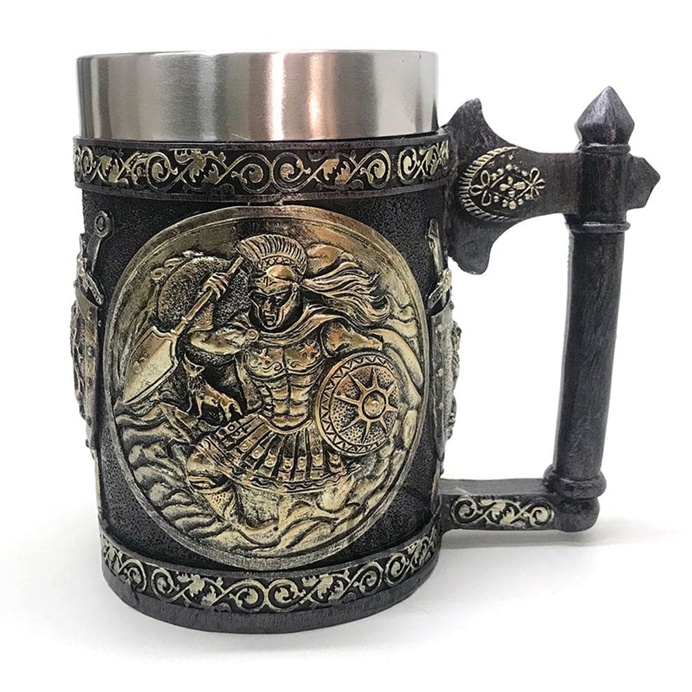 Caneca Gladiador Romano Medieval Viking Chopp Cerveja Vinho 600ml