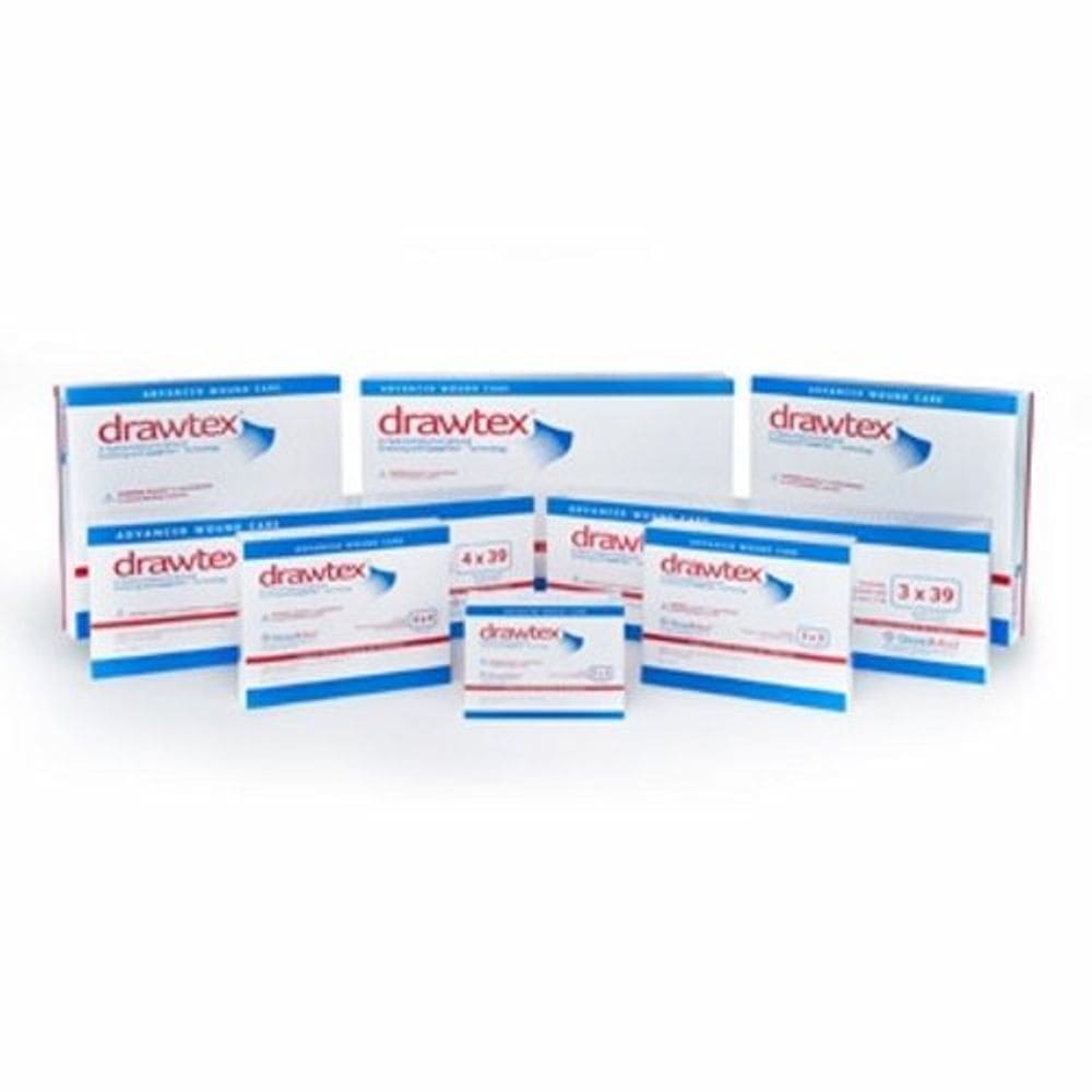 Curativo não aderente para feridas Drawtex Leva Fiber 20 x 8 polegadas 1 cada da SteadMed (pacote com 4)
