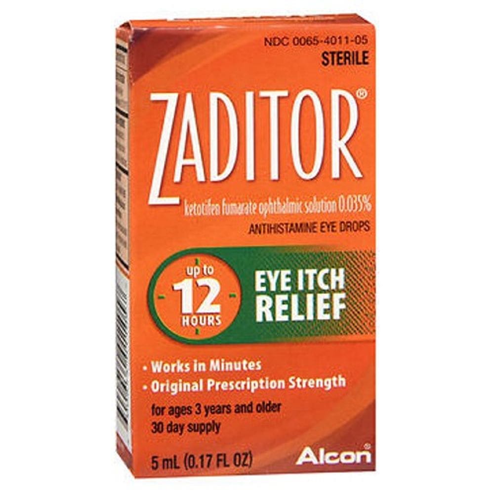 Gotas para alívio da coceira nos olhos Zaditor 5 ml da Alcon (pacote com 6)