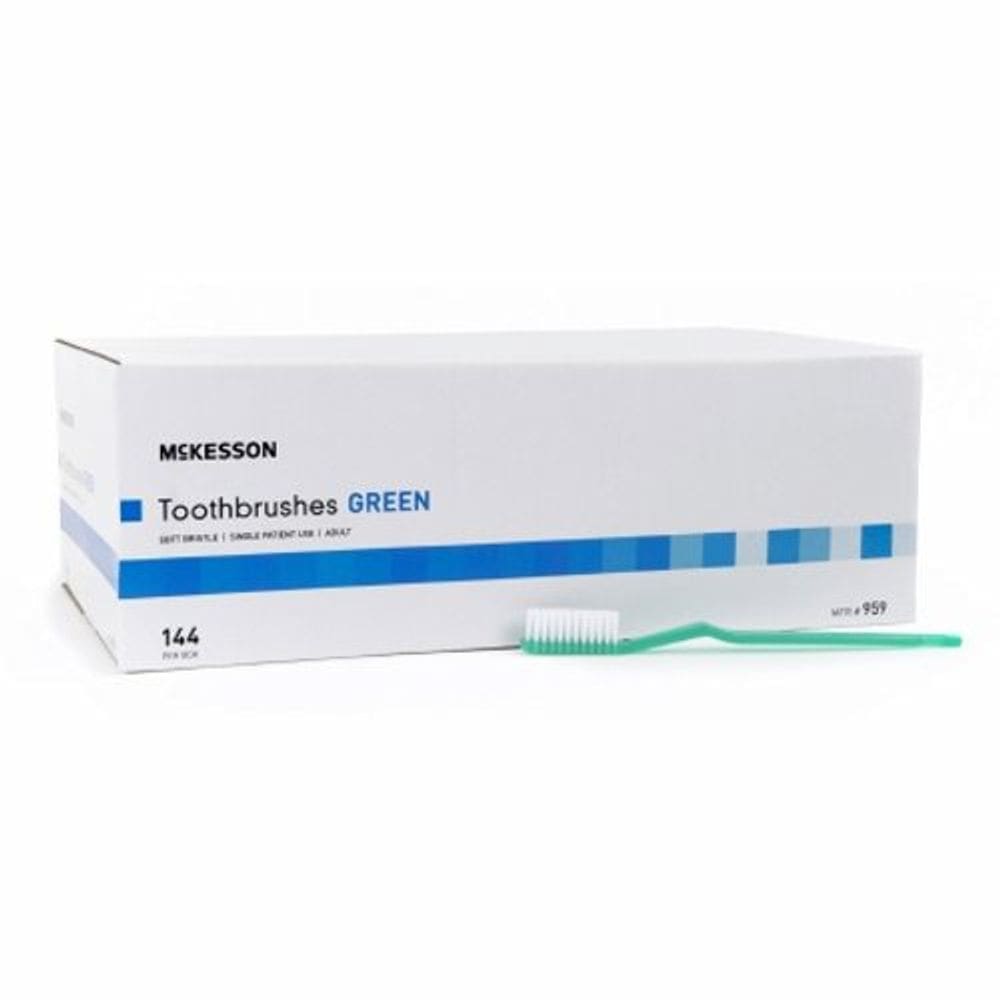 Escova de dentes McKesson Green Adult Soft 144 unidades da McKesson (pacote com 4)