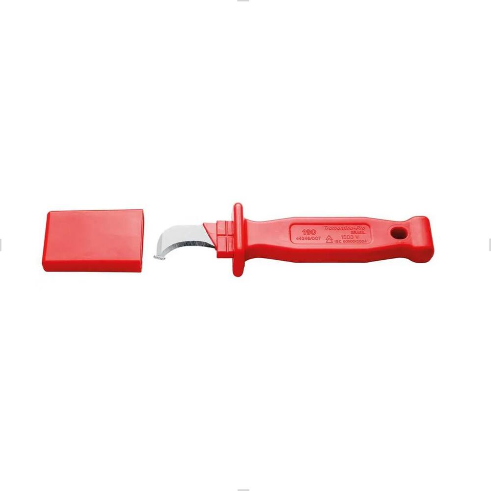 Faca para Desencapar Cabos Isolada Curva IEC 7`` Tramontina