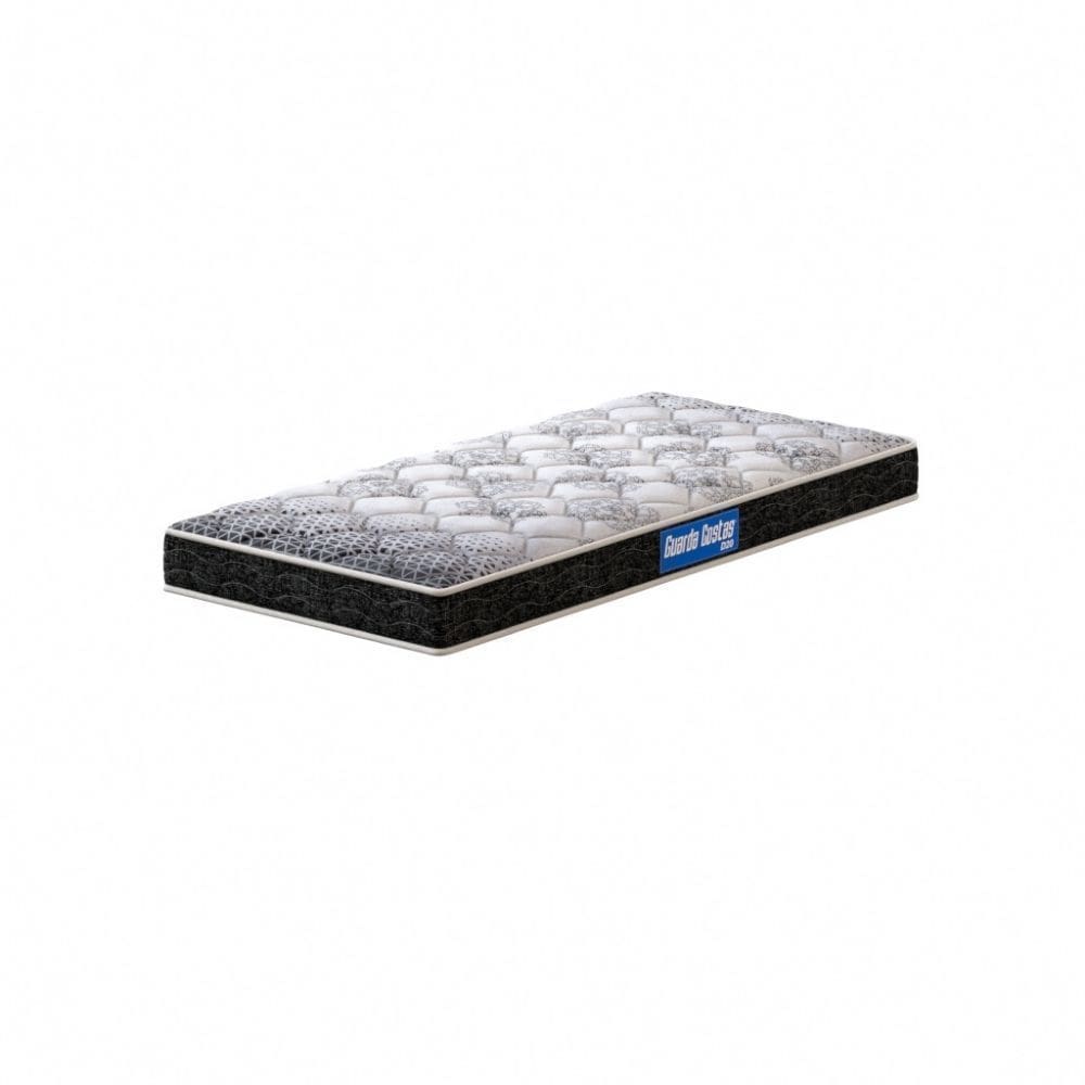 Colchão Solteiro Espuma D20 Guarda Costas Probel 12cm Branco/Preto