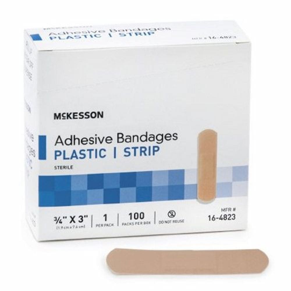 Fita adesiva 3/4 x 3 polegadas, bronzeado, 100 unidades da McKesson (pacote com 4)