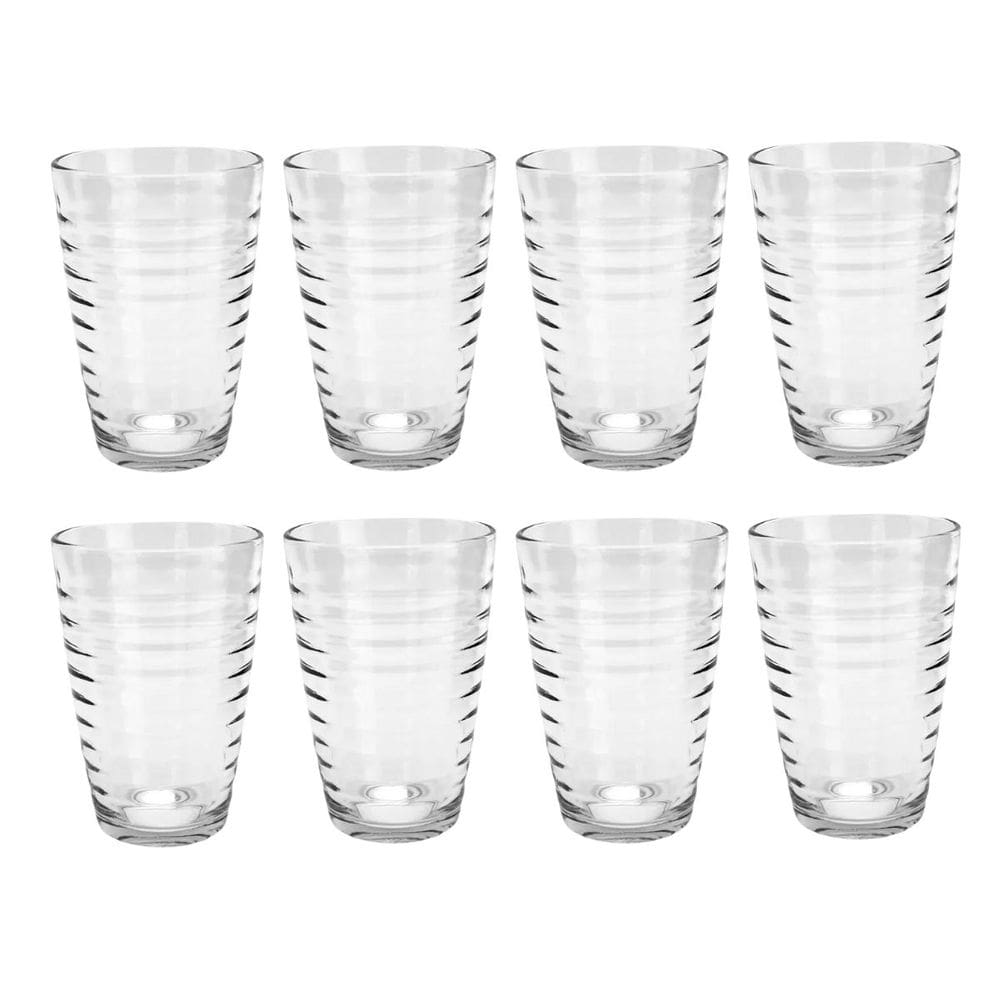 Kit 8 Copos de Vidro 200ML Transparente para Agua e Suco