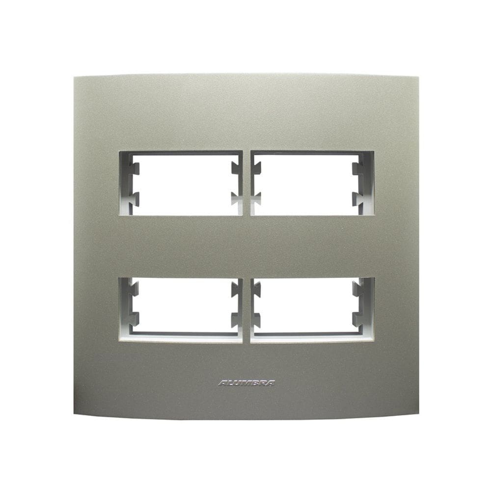 Placa 4X4 com Suporte Para 4 Módulos Distanciados Inova Pro Class Alumbra Champagne