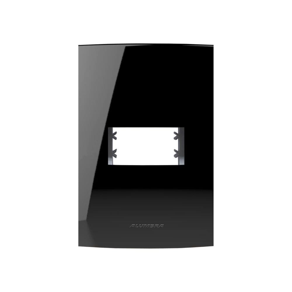 Placa 4X2 com Suporte Para 1 Módulo Inova Pro Class Alumbra Black Piano