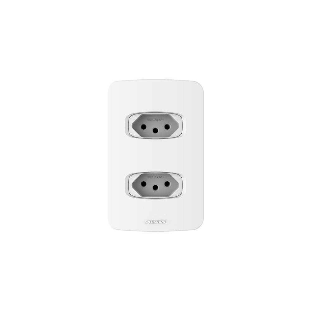 Conjunto 2 Tomadas 2 Pólos com Placa 4x2 Gracia Alumbra