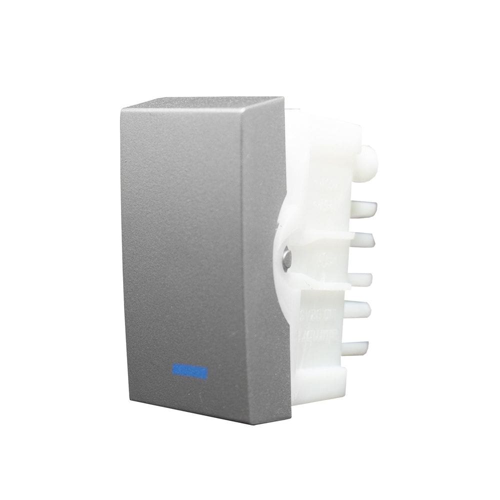 Módulo Interruptor Simples Com Luz Inova Pro Class Alumbra Titanium