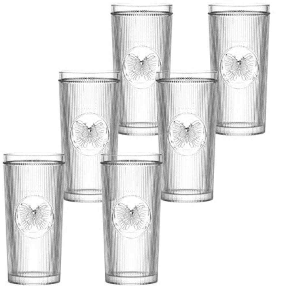 Jogo De Copos 6 Peça Cenelado Alto Parides 350Ml L`Hermitage