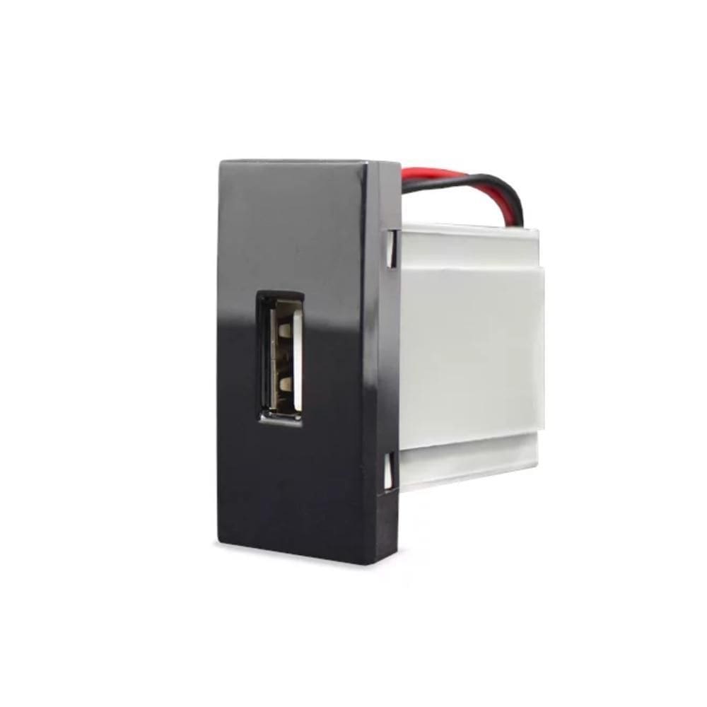 Tomada USB 2A Preto Black Piano Inova Pro Class - Alumbra