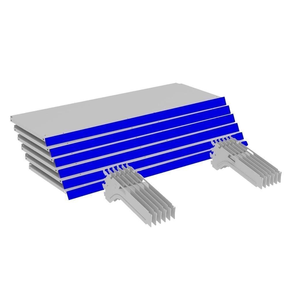 Kit 12 Bandejas Gondola Fit 40 Branco 12X 30X90 Pe Azul