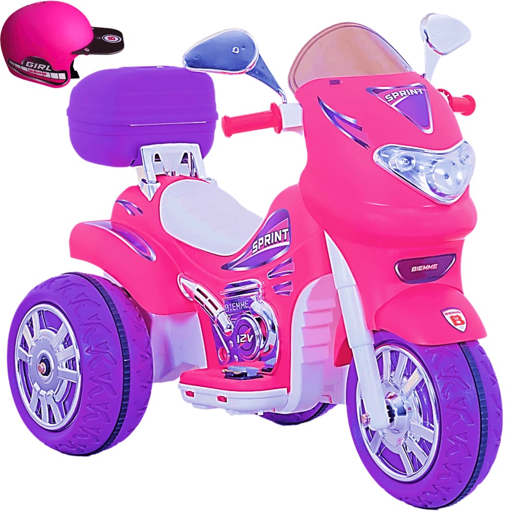 Moto Infantil Eletrica Biemme Sprint Turbo Power Pink 12V