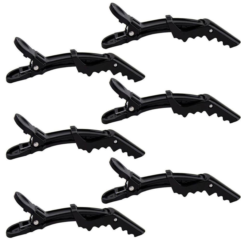 Kit 6 Presilhas Prendedor Cabelo Bico Jacaré Crocodilo Preto