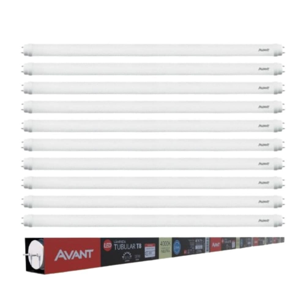 Lâmpada Led Avant Tubo Led 18W 4000k T8 Bivolt 10 Unidades