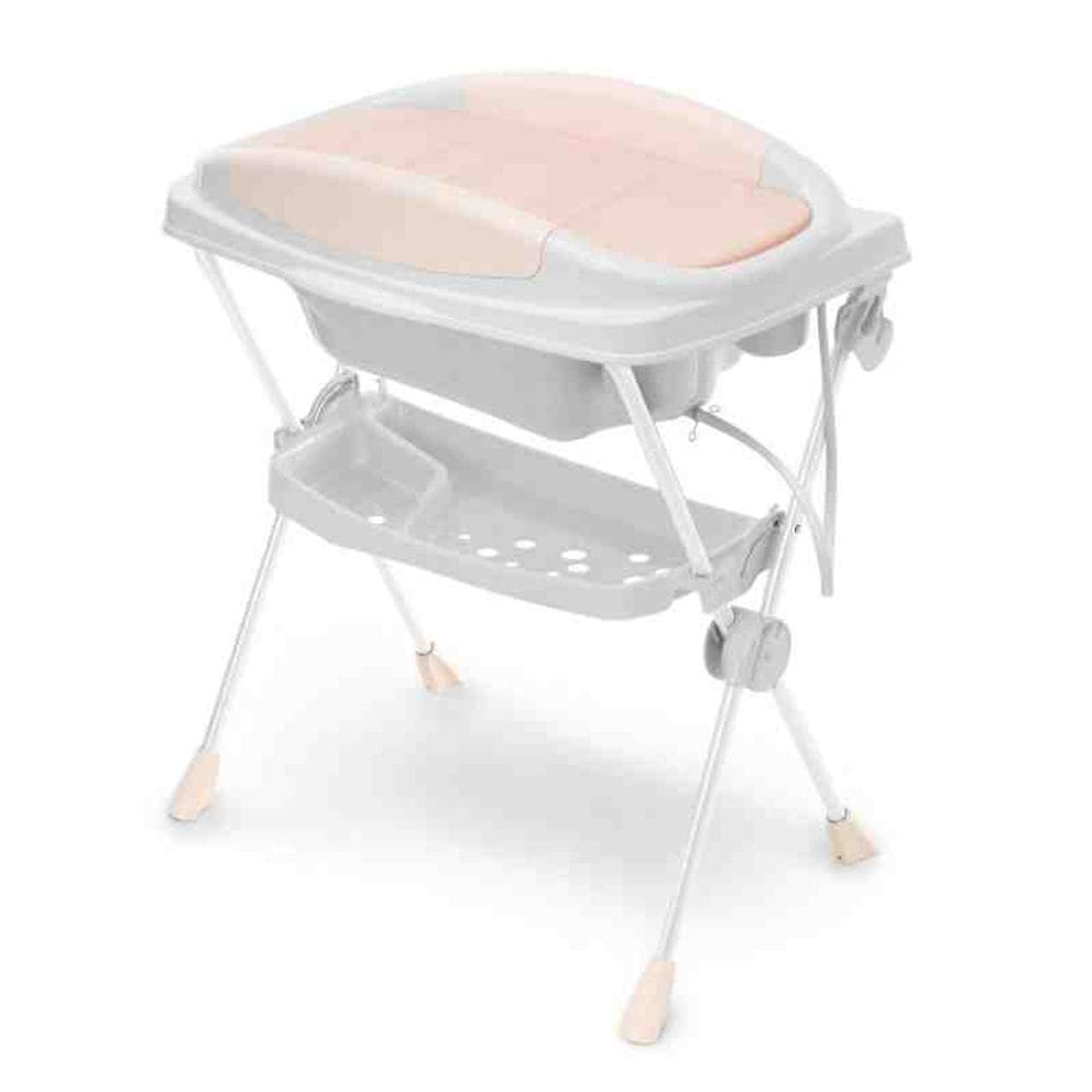 Banheira Bebê Plástica Premium Branco/Rosa Galzerano