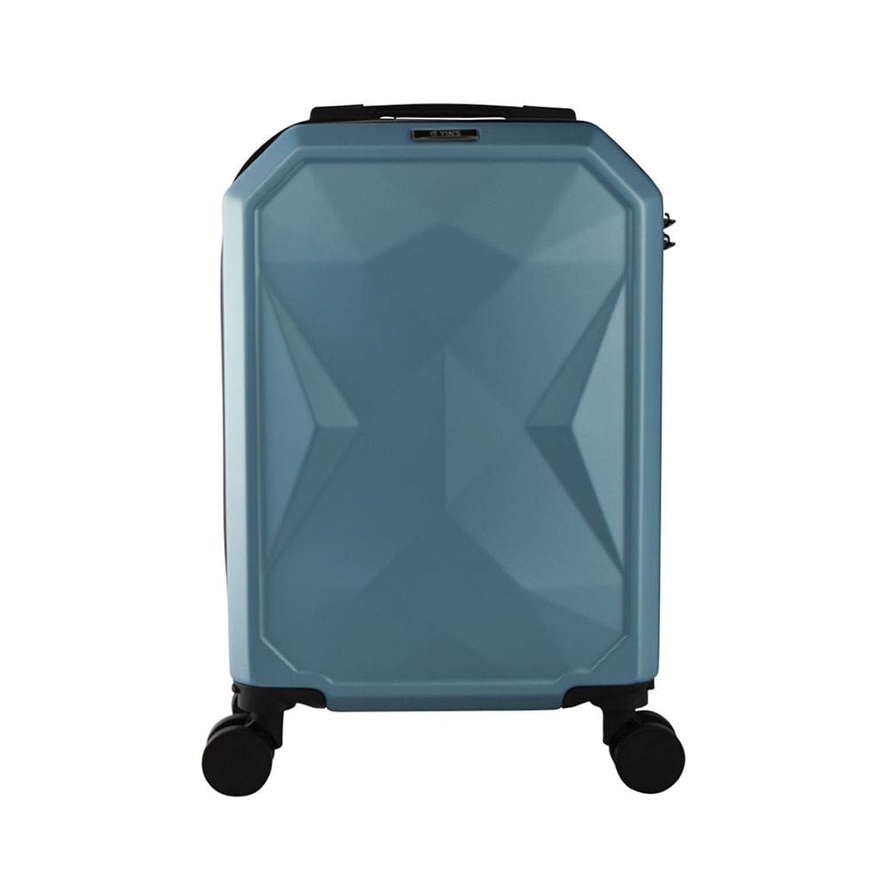 Mala de Bordo Pequena para Viagem em Abs Yins Angle 21162 Cadeado Integrado Rodas Giro 360 Azul