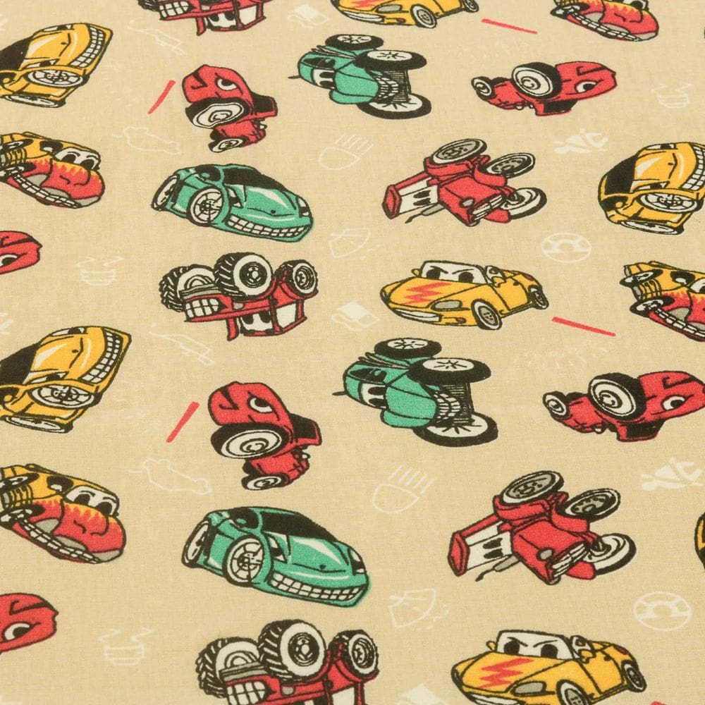 Tricoline Estampado 100% Algodão - 3m - TPU72 Carros Bege