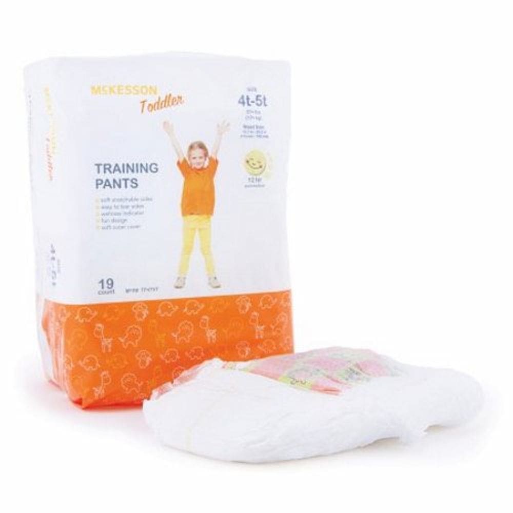 Calça de treino infantil unissex McKesson pull on com costuras rasgáveis 4T a 5T capa descartável de absorção pesada de 76 por McKesson (pacote com 2)